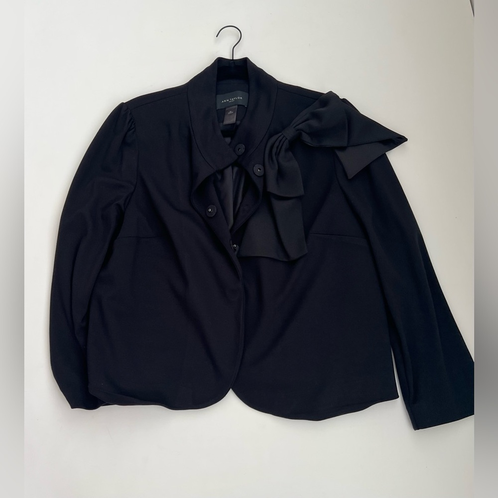 Ann Taylor Black Suit Jacket With Bow.